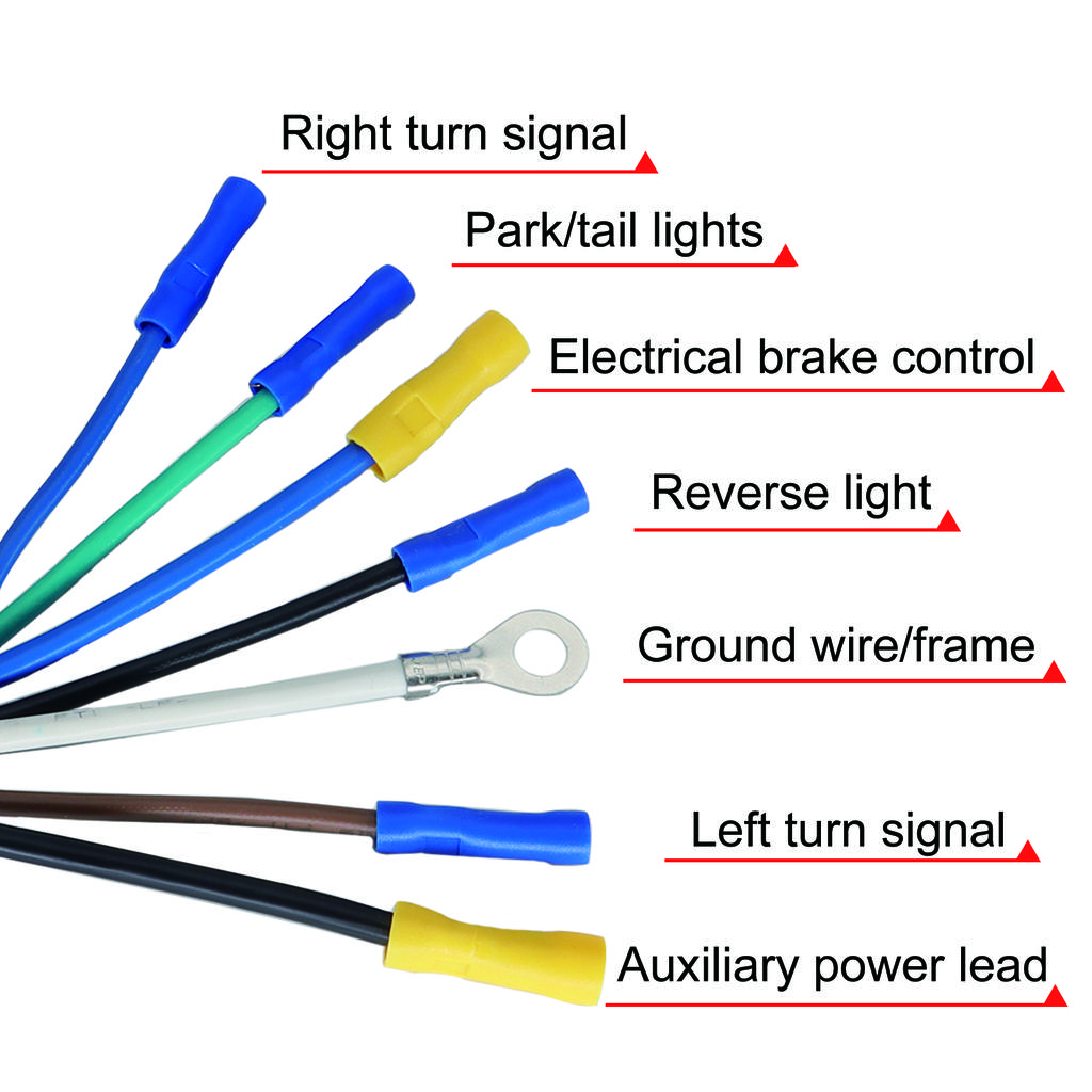 Universal Accessories 7 Pin 7 Way RV-Style Blade Trailer Connector Socket Wiring Harness Mounting Bracket Truck Wire Connector
