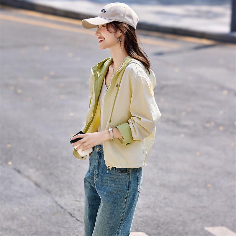 Women's Color-Block Hooded Casual Jacket