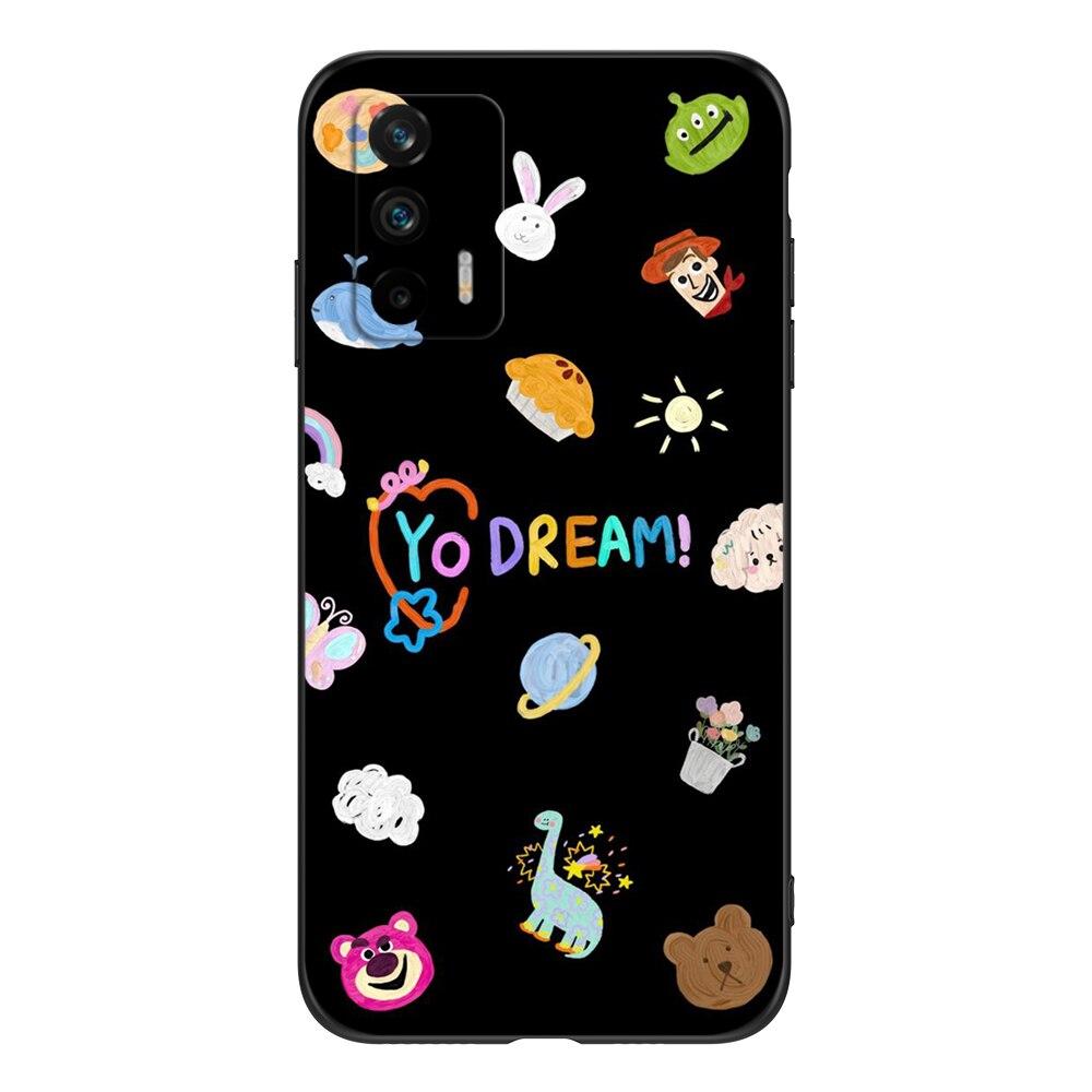 Für Realme GT 5G Hülle Weiche Silikon Handy Rückseite Für OPPO RealmeGT RMX2202 coque 6.43"; schwarze TPU-Hülle niedlich lustig