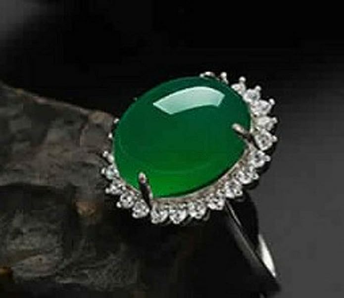 925 Sterling Silver Natural Certified 7.25ct Green Emerald Gemstone Solitaire Ring for Her
