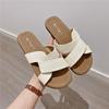 2025 new summer soft-soled one-word cool slippers women's fashion Korean version of versatile flat-bottomed beach shoes women's shoes