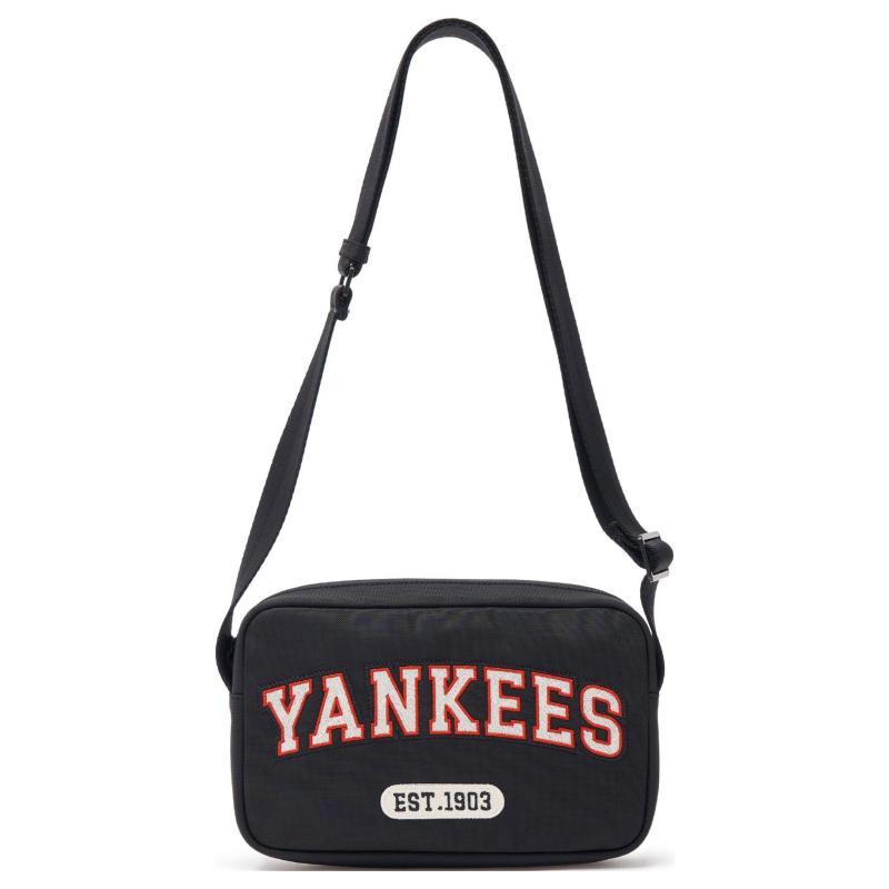 MLB New York Yankees Blended Material Camera Bag, Shoulder Bag, Crossbody Bag Medium Unisex Black Casual 3ACRM014N