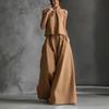 Summer New European and American Loose Sleeveless Women's Top High Waist Wide Leg Pants Two Piece Set