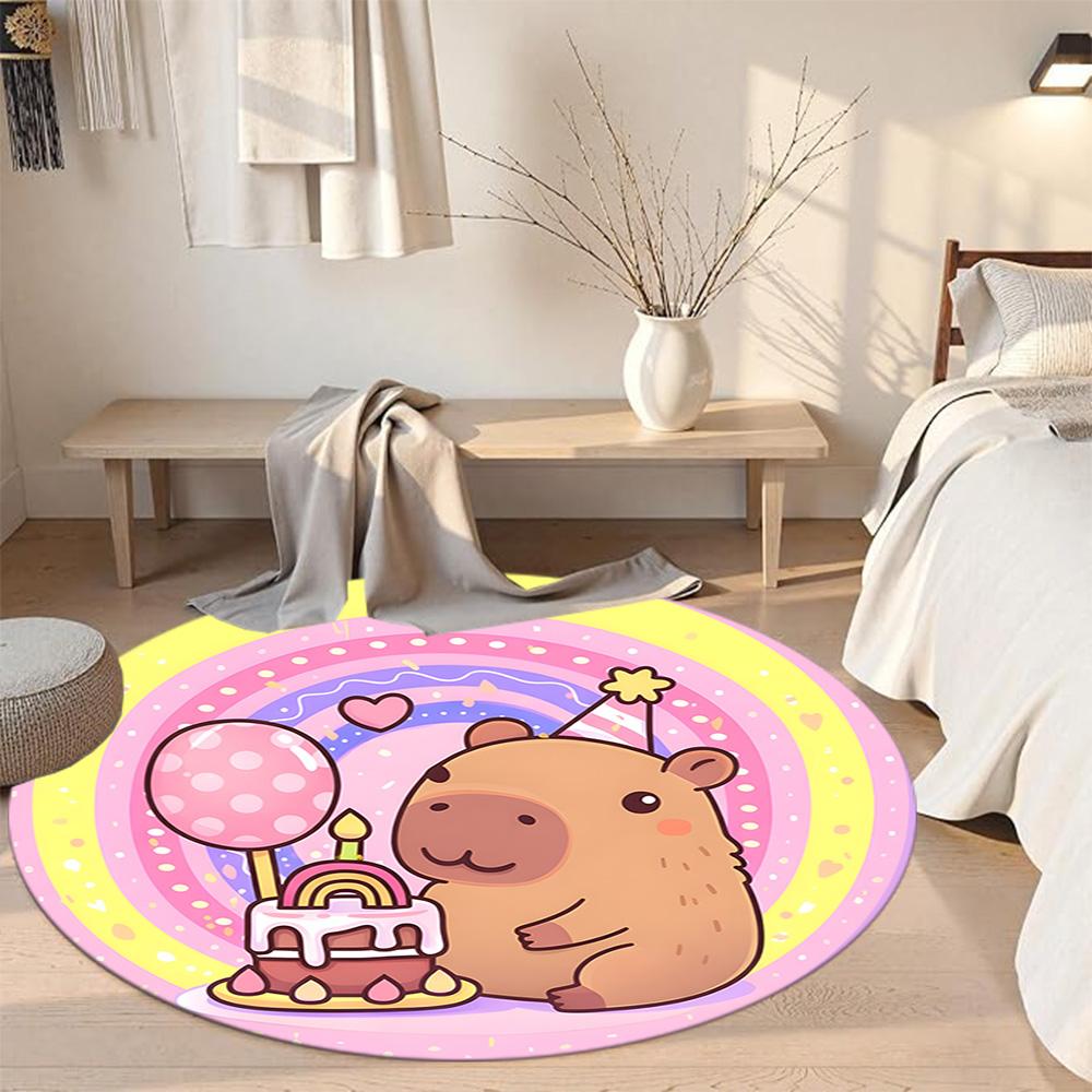 Capybara1 Round Area Rug Design for Kitchen Living Rooms Entryway Decorate room Antislip Round Carpet Office home decor Wedding Party Gift