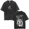 Japanese Anime One Punch Man Vintage Washed T-shirt Manga Zombieman Graphic T Shirt Fashion Casual Oversized T-shirts Unisex