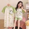 Girls' Sweet Summer Pajama Set: Short Sleeve, Lightweight Nezha Homewear for Kids