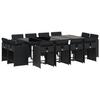 VidaXL 13-piece Garden Dining Set Black Cushions Braided Resin 3277986