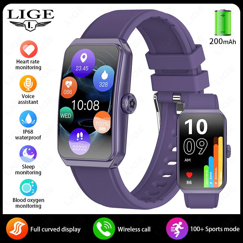 1.47" 3D Curved Screen BT Call Music Smart Watch IP68 Waterproof Heart Rate Blood Oxygen Women Smartwatch 100+ Watch Face
