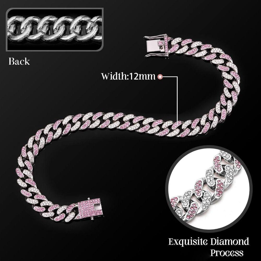 Hip Hop Bling Diamond Dog Necklace Link Chain Link Chain Necklace Dog Diamond Chain Collar