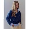 Striped Shirt Layered V Neck Knit Ze11qk017na