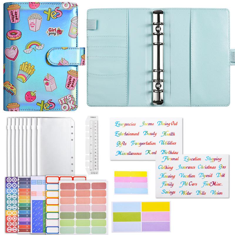Macaron A6 Cartoon Pattern Loose-Leaf Ledger Notebook Creative Cash Storage Book
