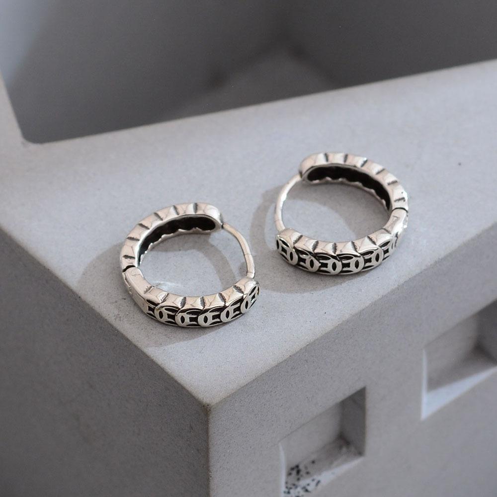 Court Style Retro Lucky Copper Coin Earrings Temperament Simple Niche Design Earrings Autumn And Winter Earrings