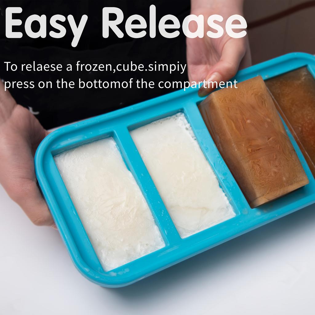 Large Silicone Food Safe Freezer ,Oven Safe Storage Box with Transparent Lid , Multi Purpose Ice Maker , Baking Tray, Dishwasher Safe