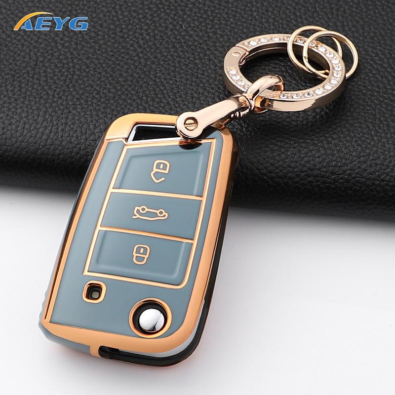 rldf3 For VW Volkswagen Golf 7 MK7 Tiguan MK2 For SEAT Ateca Leon FR 2 Ibiza For Skoda Octavia Car Key Case Cover Interior Accessories