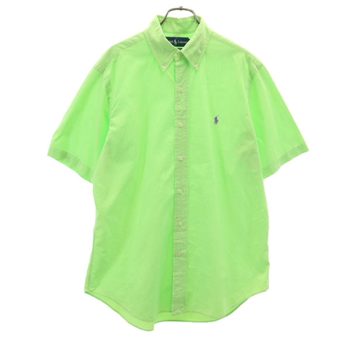 

RALPH LAUREN Short sleeve Classic fit Button down shirt M Neon green Men s Used