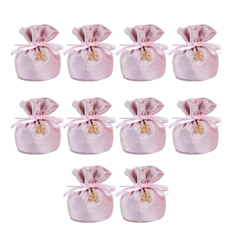 10Pcs Velvety Cloth Drawstring Bag Wedding Gift Wrapping Pouches Birthday Party Treat Bag For Candy Chocolate Jewelry