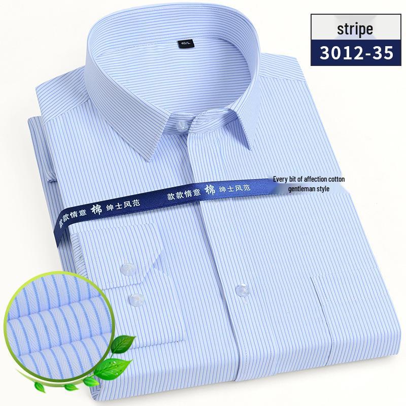 Men's Long Sleeve White Striped Professional Shirt - Ideal for Business, Casual, Interview, or Workwear (Logo Available)