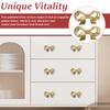 4 PCS Bronze Cupboard Door Pull Knob Vintage Bowknot Drawer Handle Furniture Dresser Knob Single Hole Drawer Knob for Home Decor