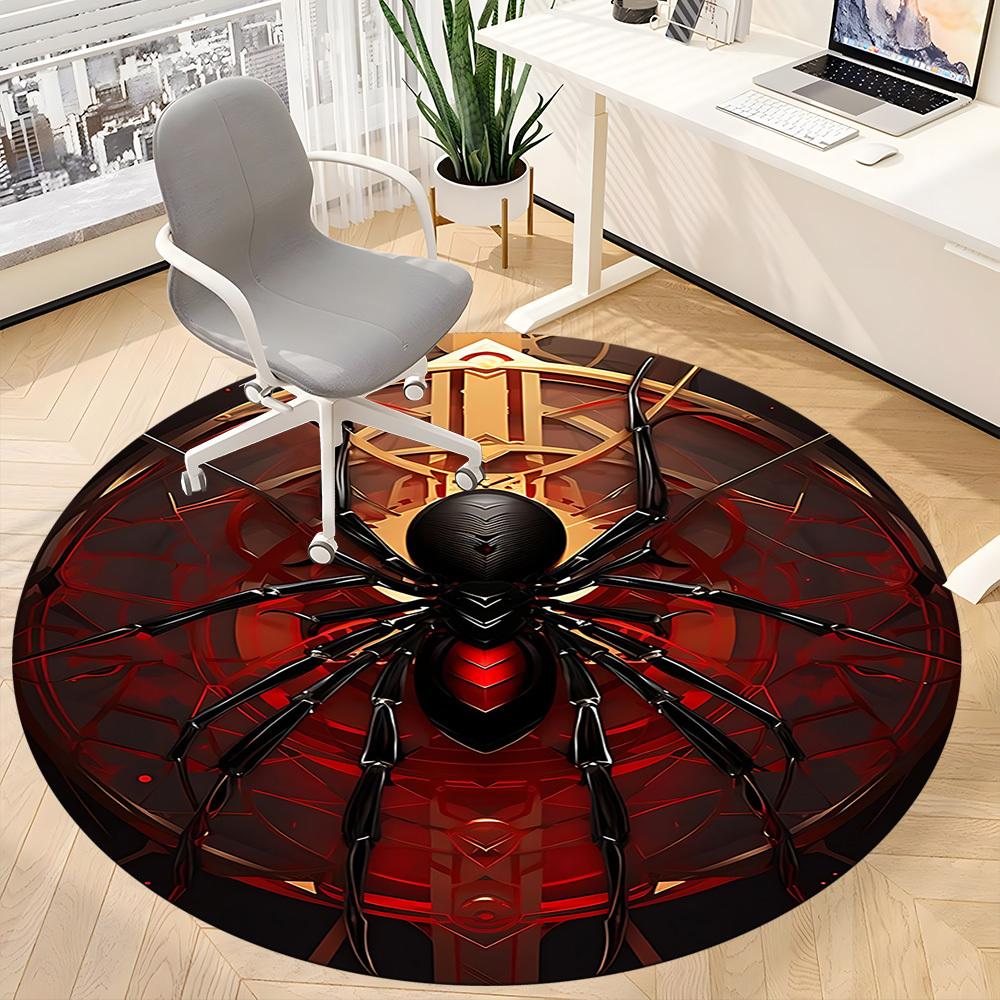 1 Stück Spinnennetz Büro Runder Teppich, Matte Geeignet Für Büro, Unter Bürostühlen Schlafzimmer Wohnzimmer Heimdekoration, Zimmer Deko