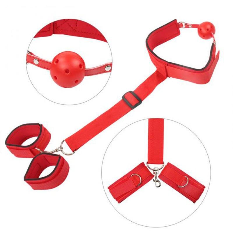 Oral BDSM Bondage Restraint Handcuffs Ankle Cuffs Adult Sex Toys Couple Games Sex Supplies