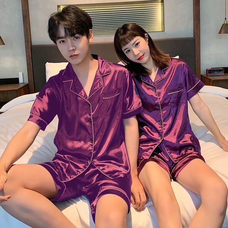 Fabrik Paar Pyjama Damen Sommer Dünne Eis Seide Sommer Kurzarm Shorts Hauskleidung Herren Anzug Atmungsaktive Eis Seide