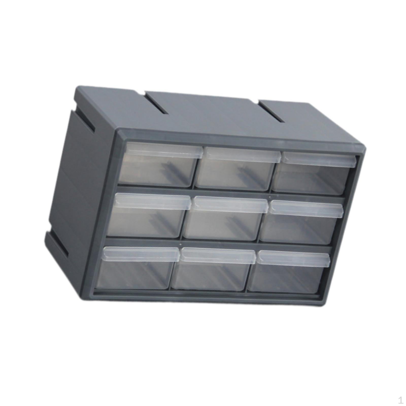 Органайзер для хранения с 9 ящиками шкаф для хранения гаек и болтов grey 3330₽