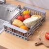Küchenspüle Rack Verstellbares Edelstahl-Geschirrabtropfgestell Spüle Teller Schüsselhalter Geschirr Organizer Obst Gemüse Abtropfgestell