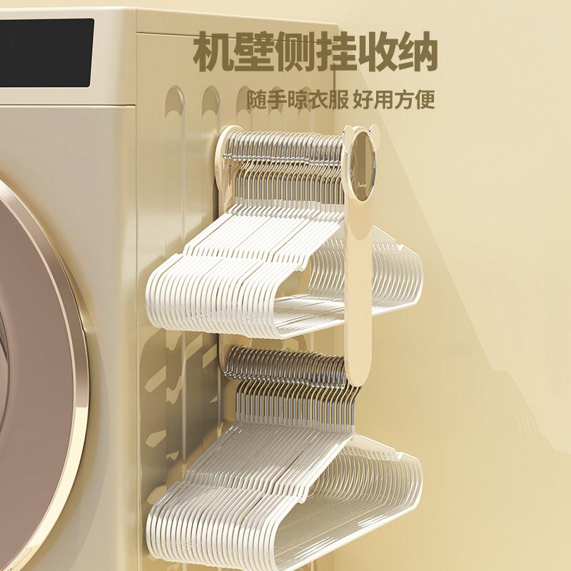 Portaoggetti da appendere al muro senza foratura per camera da letto domestica, armadio, grande capacità, doppio strato, retrattile, di alto valore, per finitura