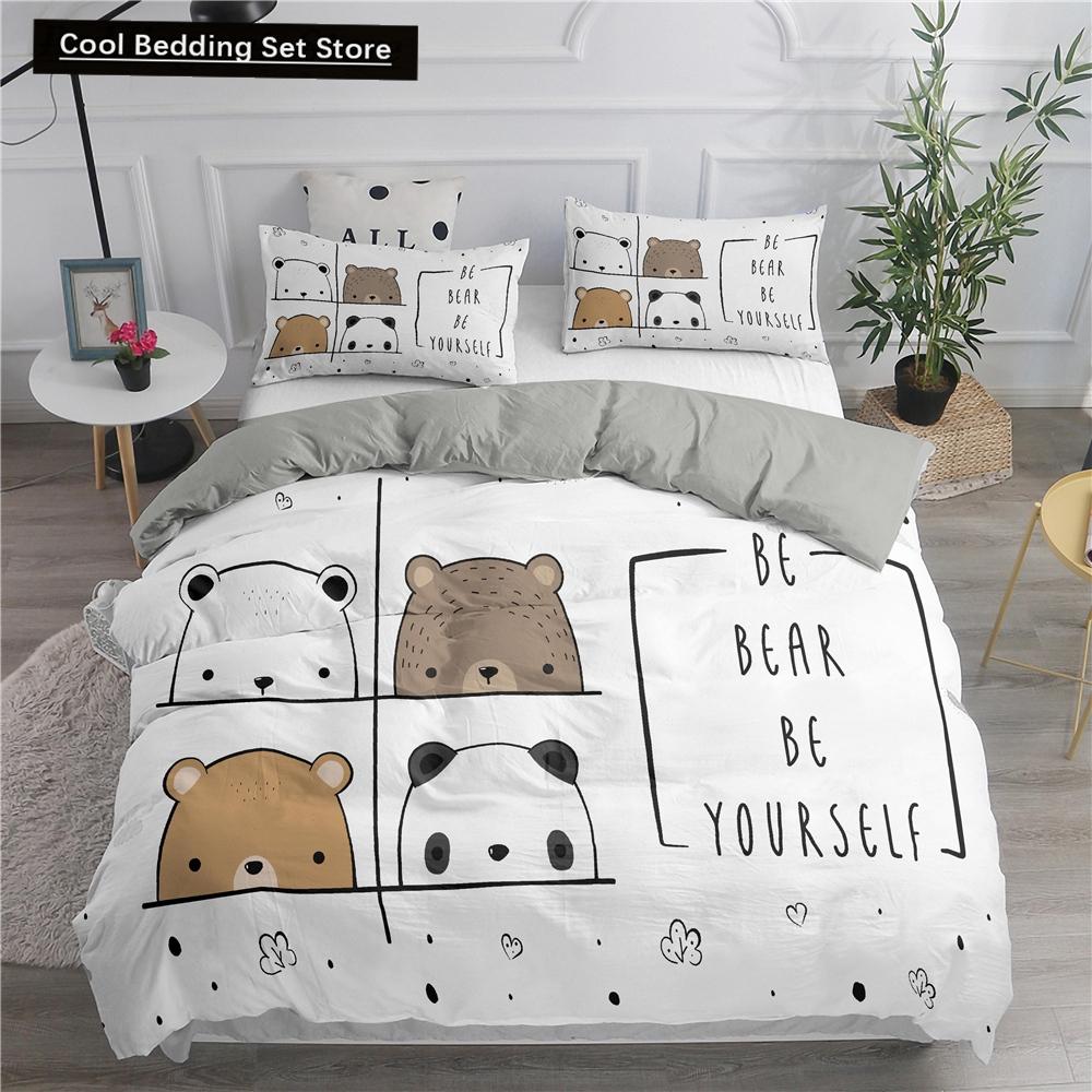 Cartoon Bedding Set Cute Cats Printed 3D Duvet Cover Set Twin Full Queen King Double Sizes Pillowcase Bedclothes Soft Polyester