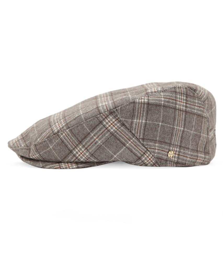Eondeokeonteulolseutyudio Autumn Check Pattern Beret Drive Hunting / Check / Brush Grey