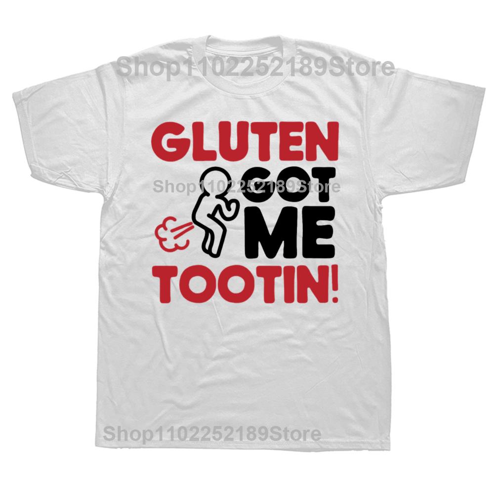 Gluten Tootin Funny Gluten Free Joke Graphic Tshirts Men Womens Fashion Casual Tshirt 100 Cotton Loose Oversized T Shirt