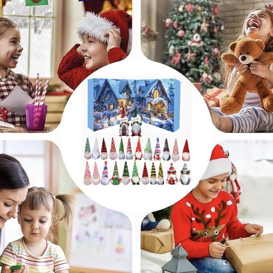 2025 Christmas Gnome Advent Calendar 24 Days Countdown To Christmas Ornament with 24 Collectible Dwarf Dolls for Boys Girls Adults