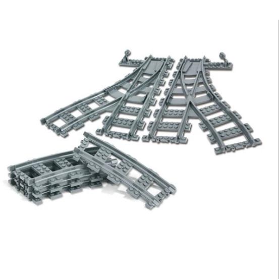 

Прямые железнодорожные пути Изогнутые аксессуары Автомобильные блоки Строительные наборы DIY 10-100 шт Детские игрушки Кирпичи Городской стрелочный перевод Железнодорожный переезд