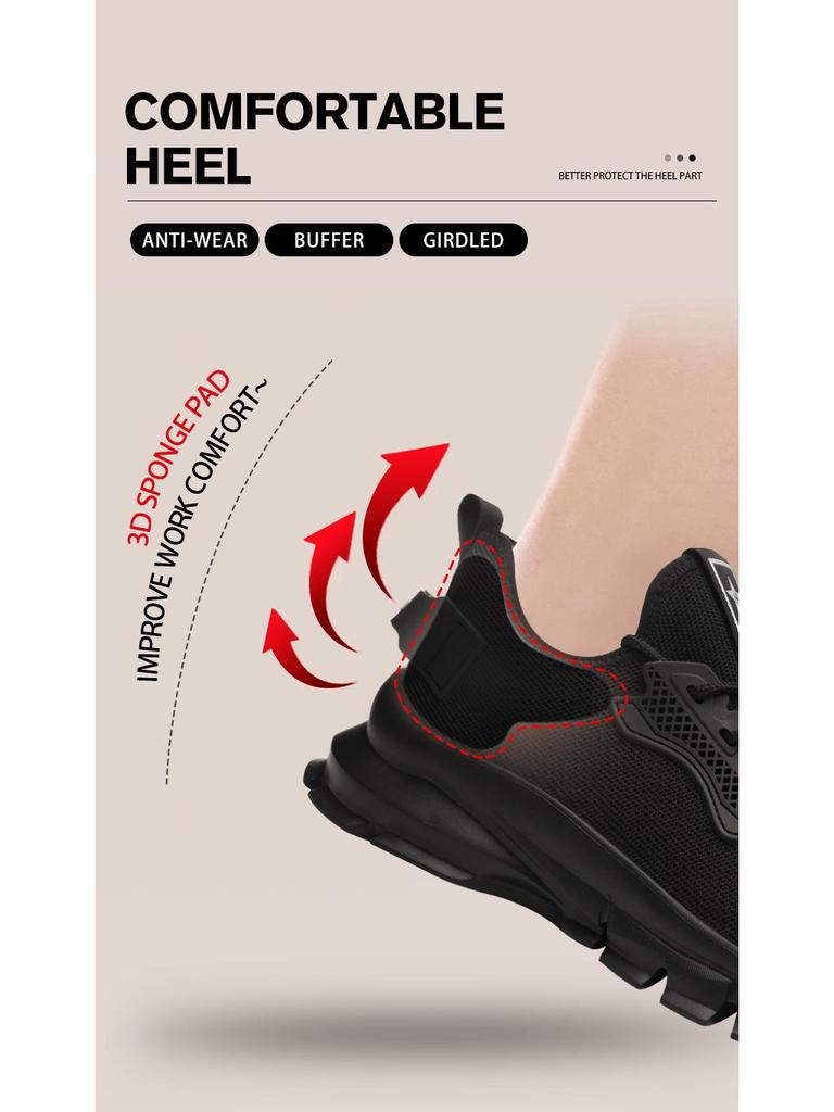 2024 Lightweight Steel Toe Work Shoes - Smash and Puncture Resistant, Comfortable, Woven Design.