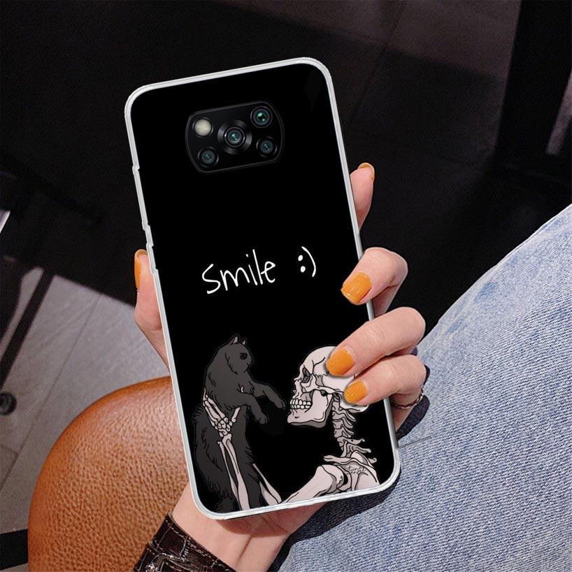 Spooky Skull Funny Dance Skeleton Phnoe Case for Xiaomi Poco X5 X6 X7 Pro X4 Gt F7 Ultra M8 M7 Redmi 15C 15 13C 13 12C 12 Unique