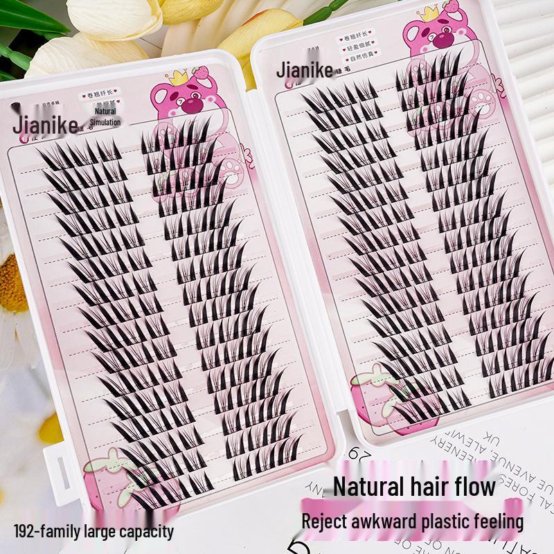 Fox-Style Natural Thick False Eyelashes with Black Stem In a Large-Capacity Book for a Mother-Inspired Look