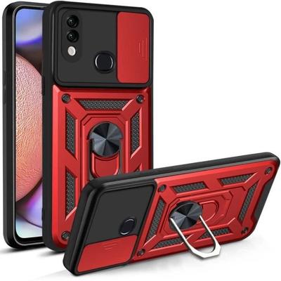 Etui Ochronne - PROSHOP - dla Samsung A10 - Czerwone - Sztywne - Pierścień Obrotowy 360°