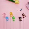7Pcs Silicone Animals Straw Tips Protectors 10mm Cartoon Animals Straw Caps Dust-Proof for Stanley 30/40oz Tumbler Accessories