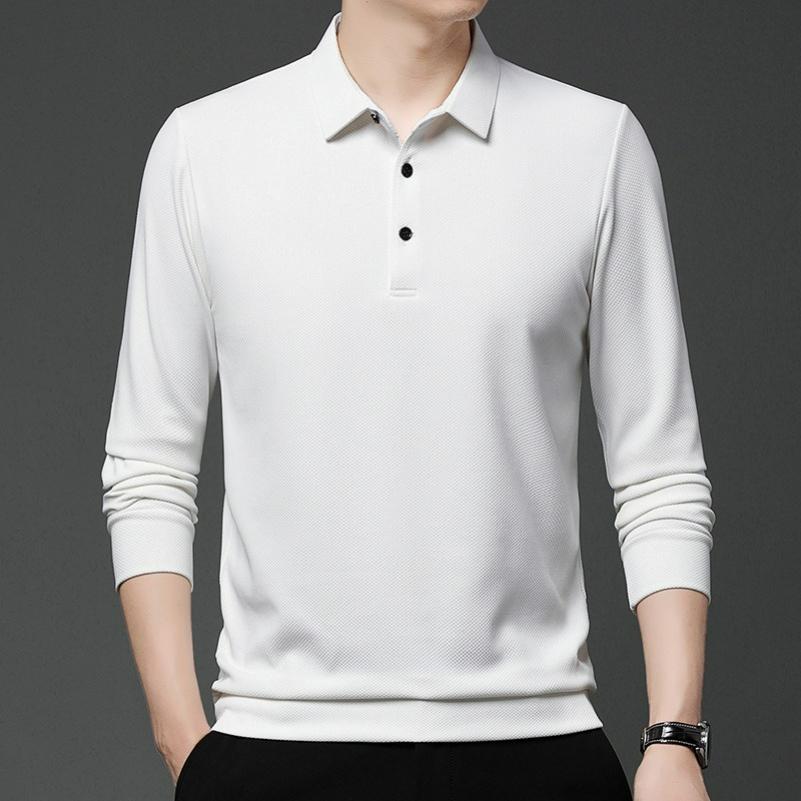 Dad Spring Tops, T-shirts, Long-sleeved Men's Bottoming Polo Shirts, Spring and Autumn Thin T-shirts