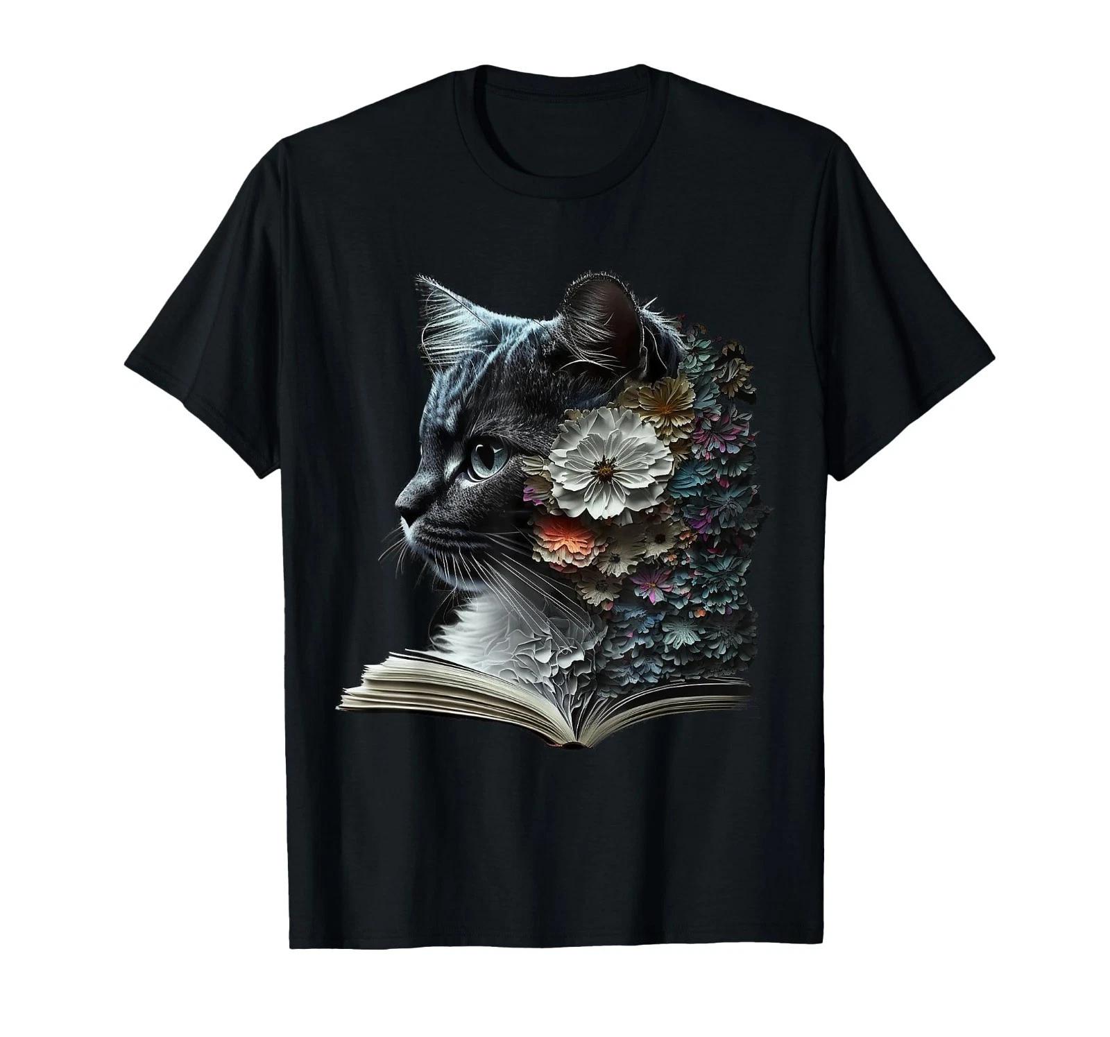 

Cat Art Book Cat Motif Flowers Cat T-Shirt L