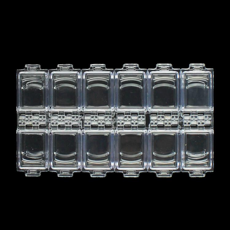 Pudełko do przechowywania cyrkonii do zdobienia paznokci z 12 niezależnymi wieczkami