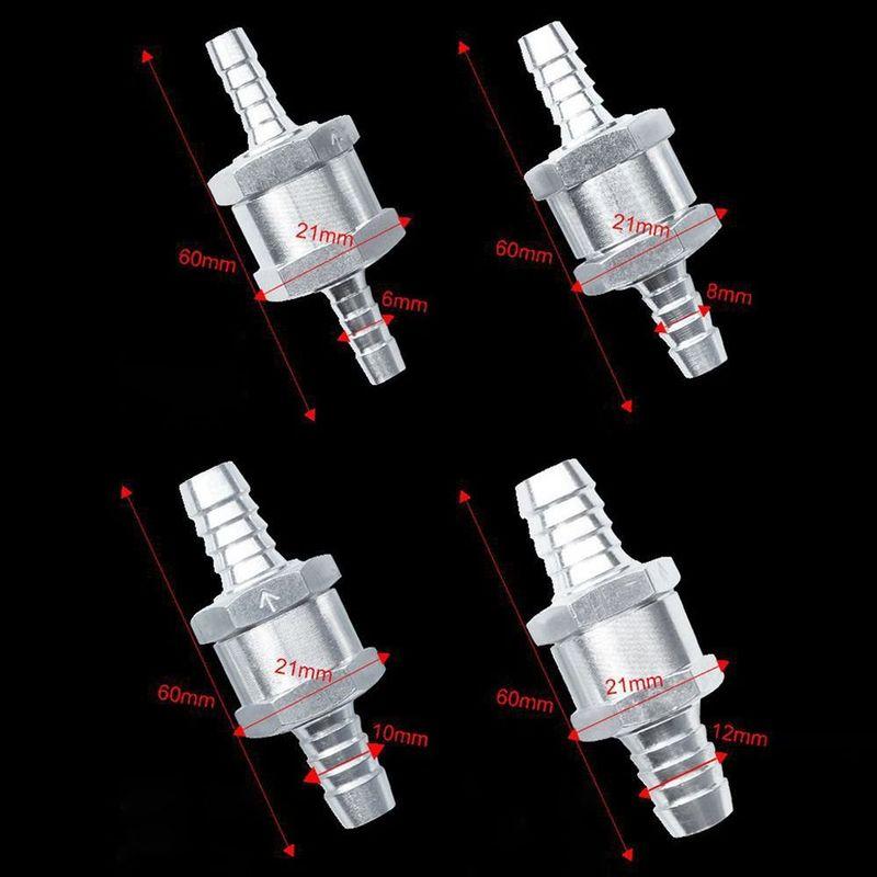 Aluminium Alloy Petrol Diesel Vehicle Check Valve Fuel Non Return 6/8/10/12mm One Way Adapter