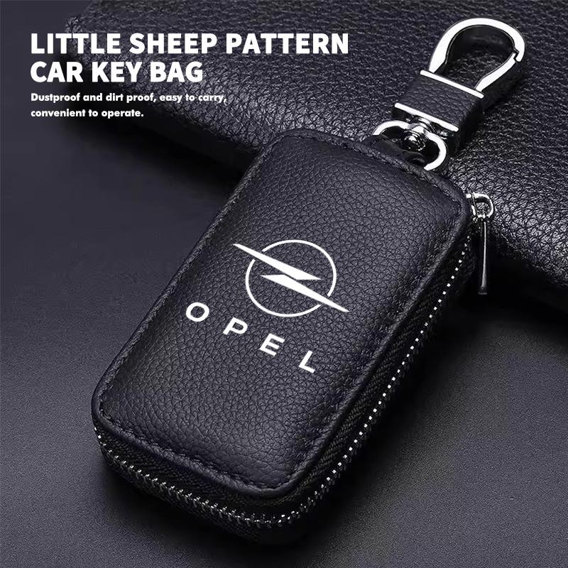 Key Case Multifunctional Key Case Leather Keybag Zipper Keychain Wallet For Opel Astra G J H Insignia Zafira Corsa D C Vectra