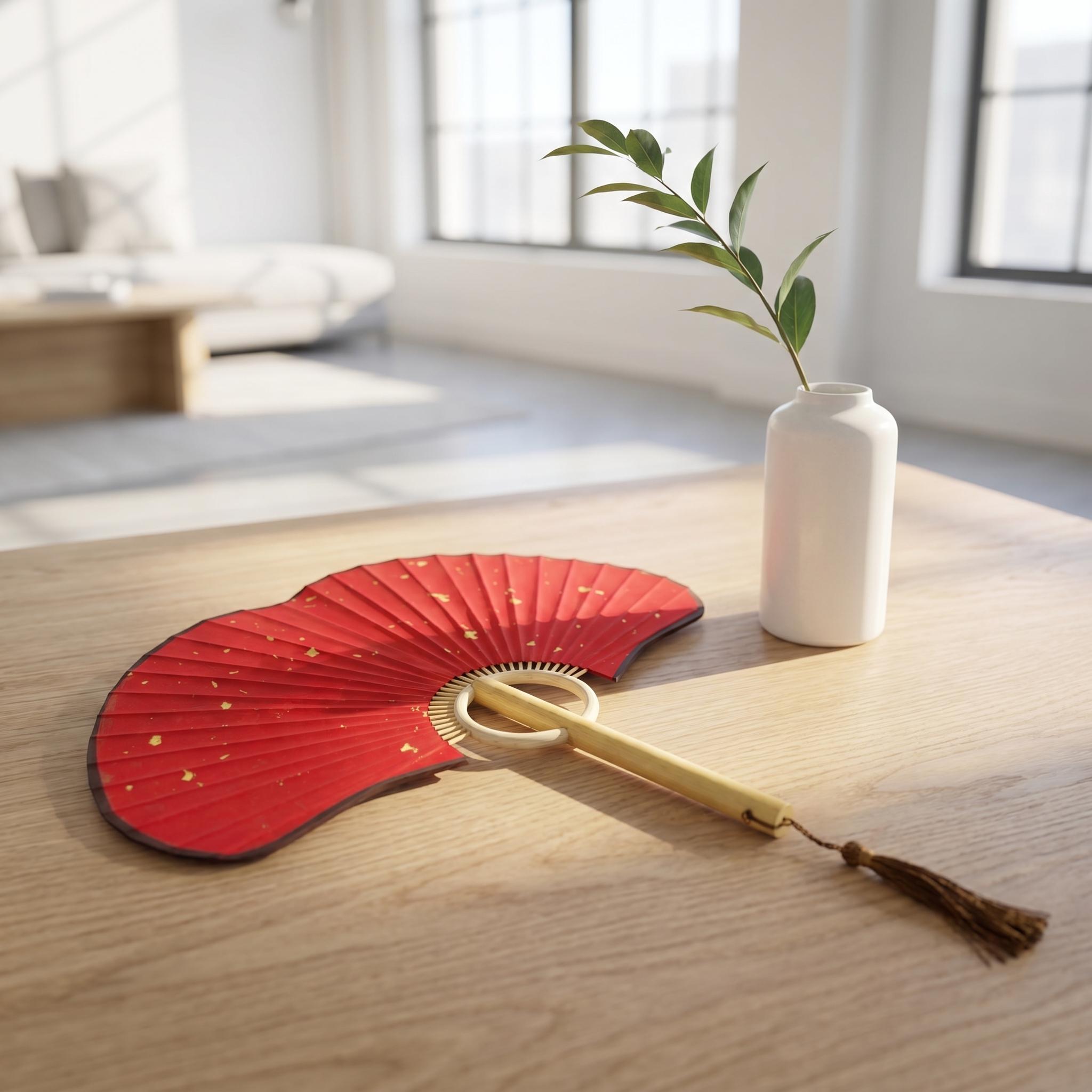 

Hand Ginkgo Round Fan Paper DIY Folding Fan Bamboo Wedding Painting Diyfans Party Decoration Art Craft Chinese Dance Fan красный