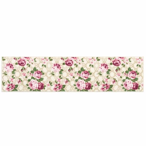 Senko Maria Kitchen Mat, Approx. 45 x 180cm, Ivory, Rose Design, Elegant Design, 63846