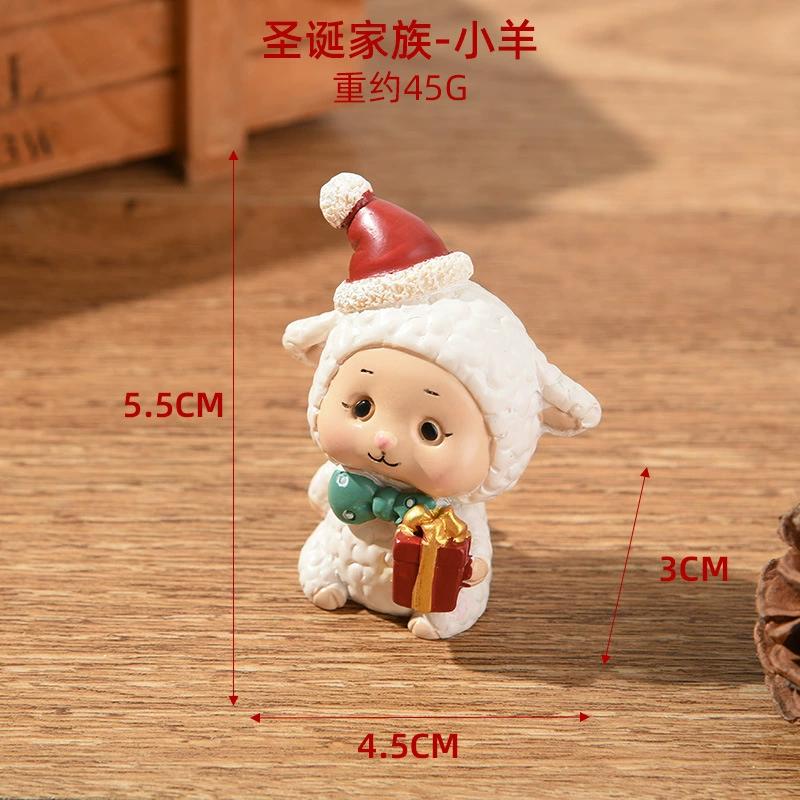 Christmas Resin Small Animal Ornaments Creative Home Decor Mini Christmas Trees & Santa Clauses Christmas Gifts