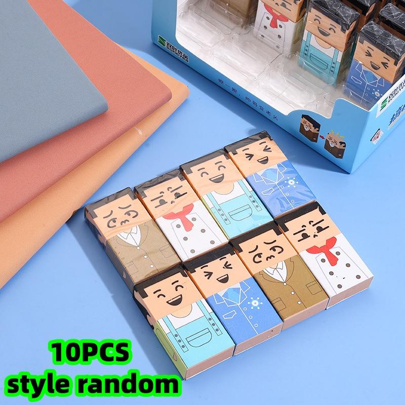 10-Piece Set of Randomly Assorted Styles of Men s Bald Head Erasers, Creative Old Man Bald Head Erasers, Smart and Fun Erasers, School and Office