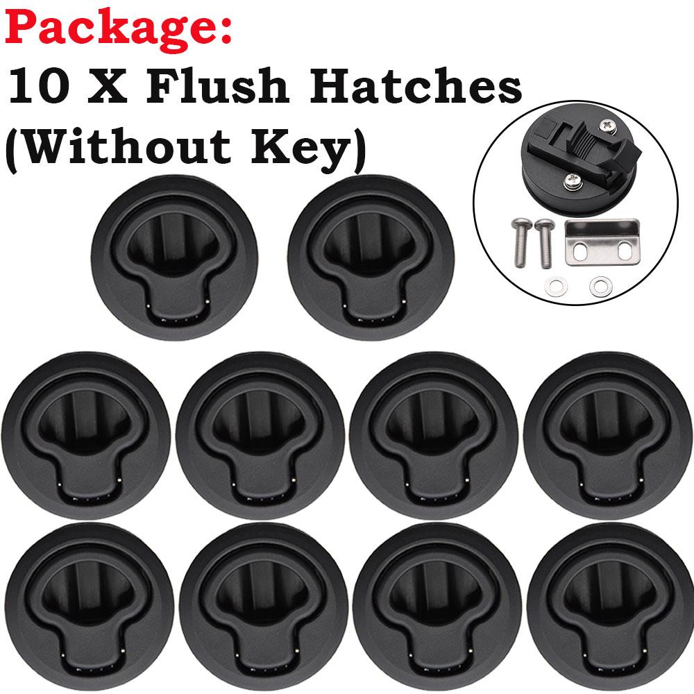 2/4/6/10PCS Plastic Marine Boat Round Deck Lock Flush Pull Slam Latches Lift Ring Handle RV Boat Yacht Hatch Door Lock