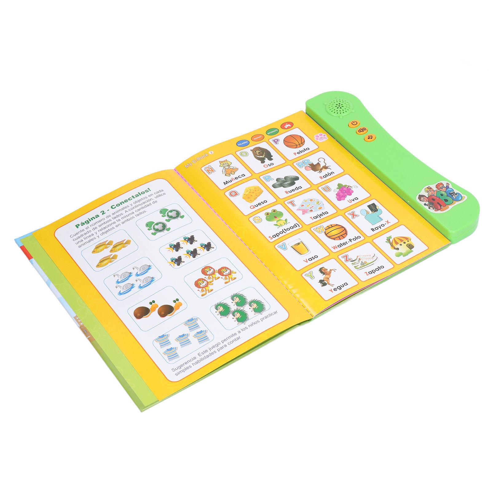 Electronic Sound Book Spanish Language Animal Fruit Numbers Lrning Kids Educational Toy