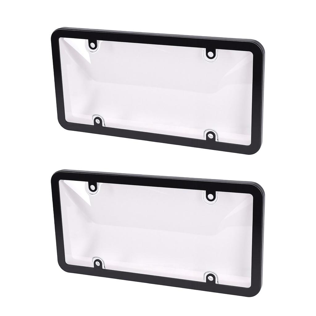 2PCS License Plate Cover Frame Transparent License Plate Protection Frames for United States Canada
